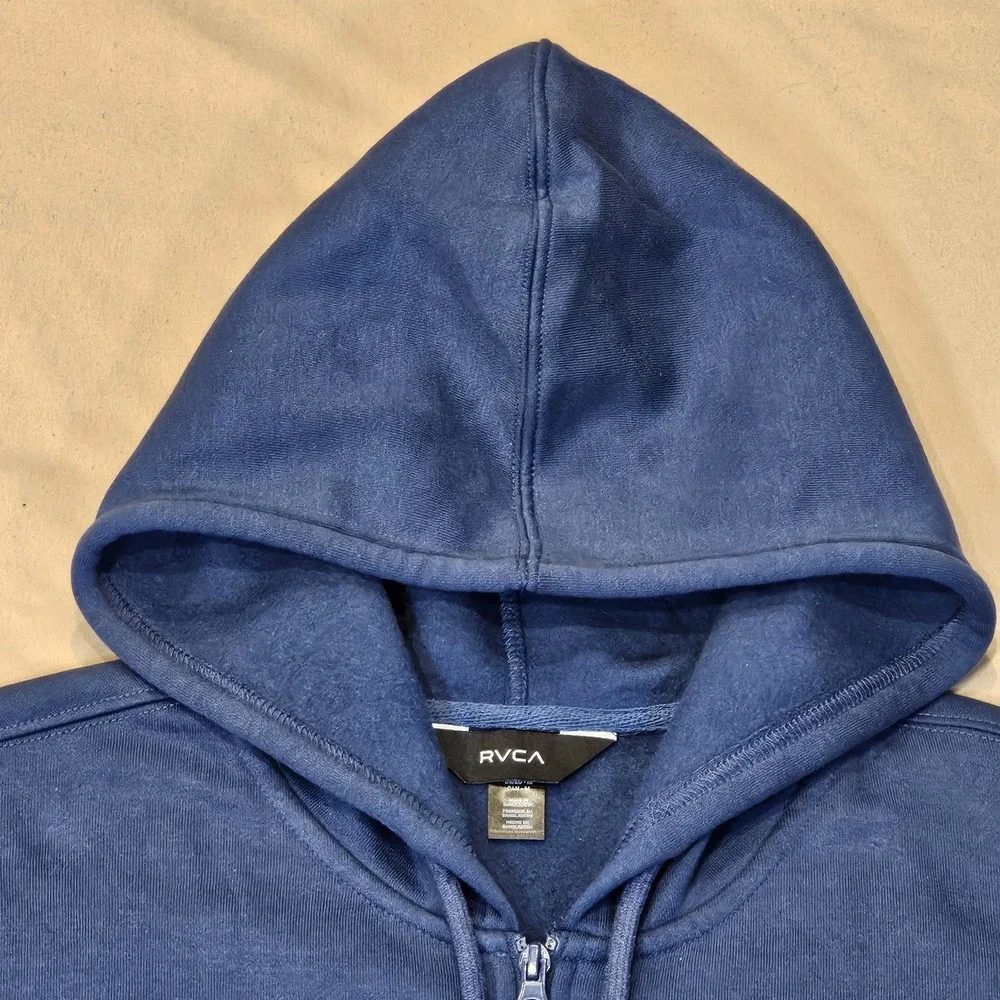 NWT RVCA Hoodie Mens Blue The Balance of Opposites Rays‎ Cotton Full Zip  Medium